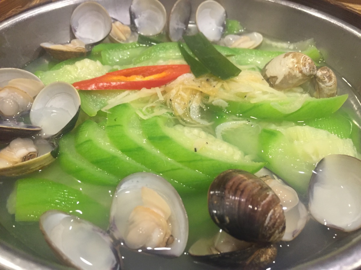 杭州小籠湯包の蒸蛤蜊絲瓜
