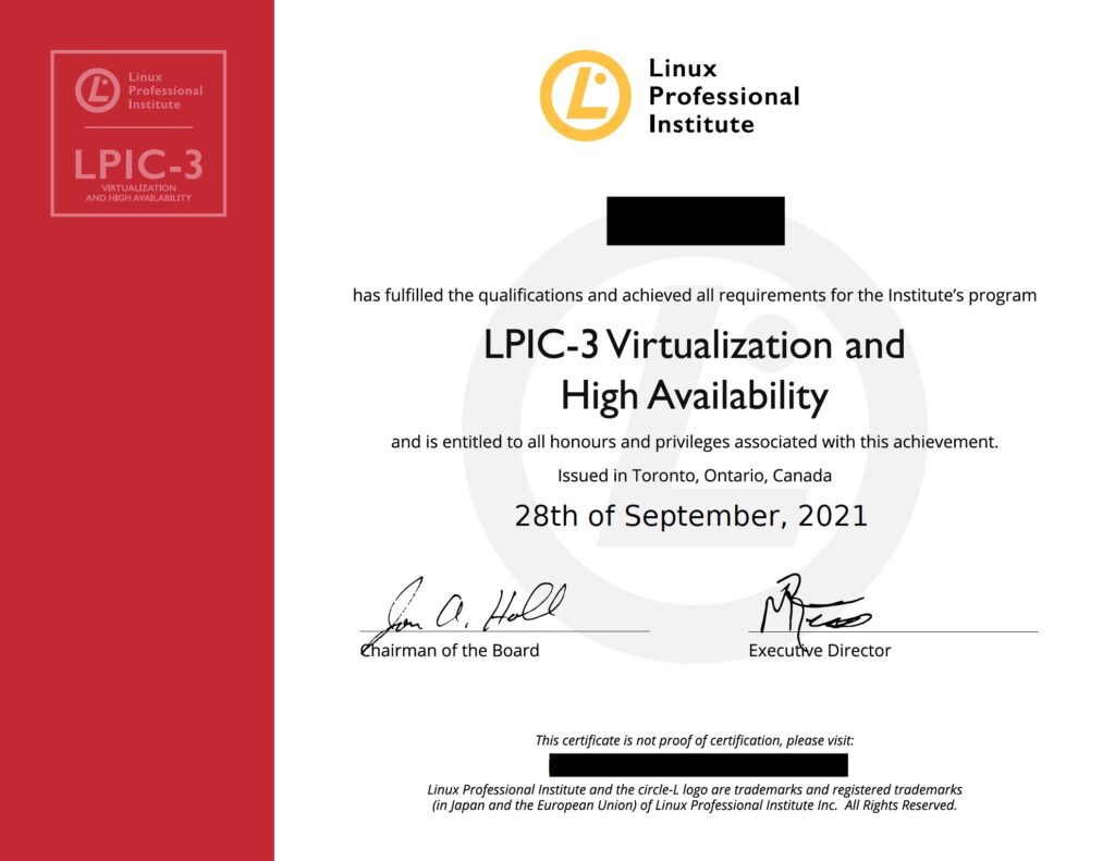 Linux Professional Institute LPIC-3 Virtualization and High Availability