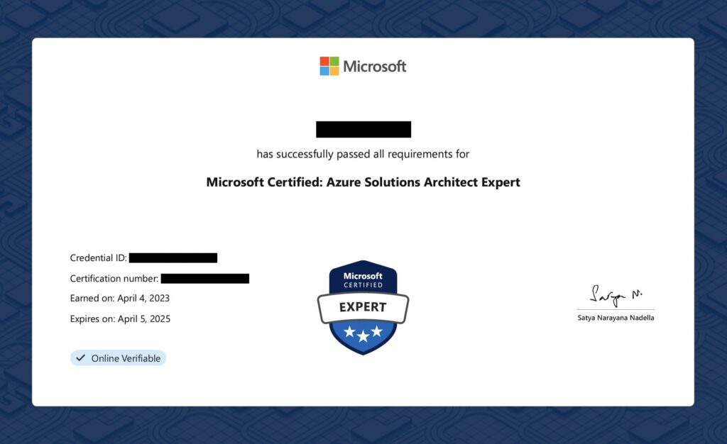 Microsoft Certified: Azure Solutions Architect Expert