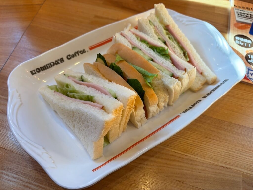コメダ珈琲店一之江駅前店のハムサンド