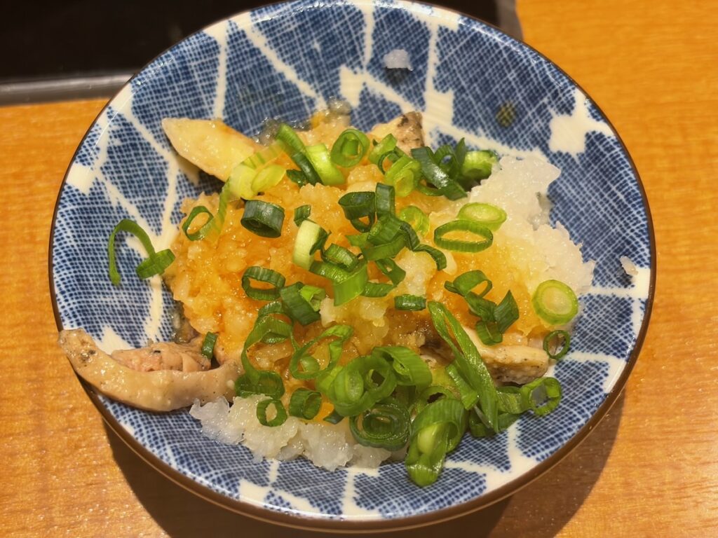 しゃぶしゃぶ温野菜瑞江店の炙り鶏皮のおろしぽん酢