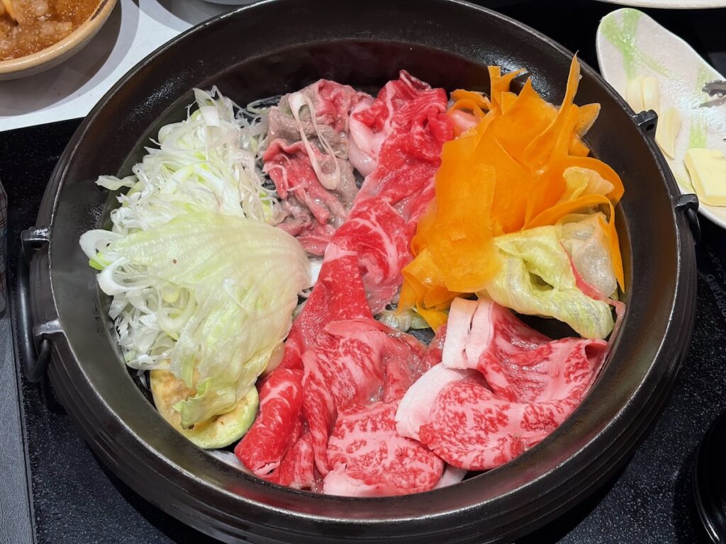 木曽路上野店の焼きしゃぶ相盛り