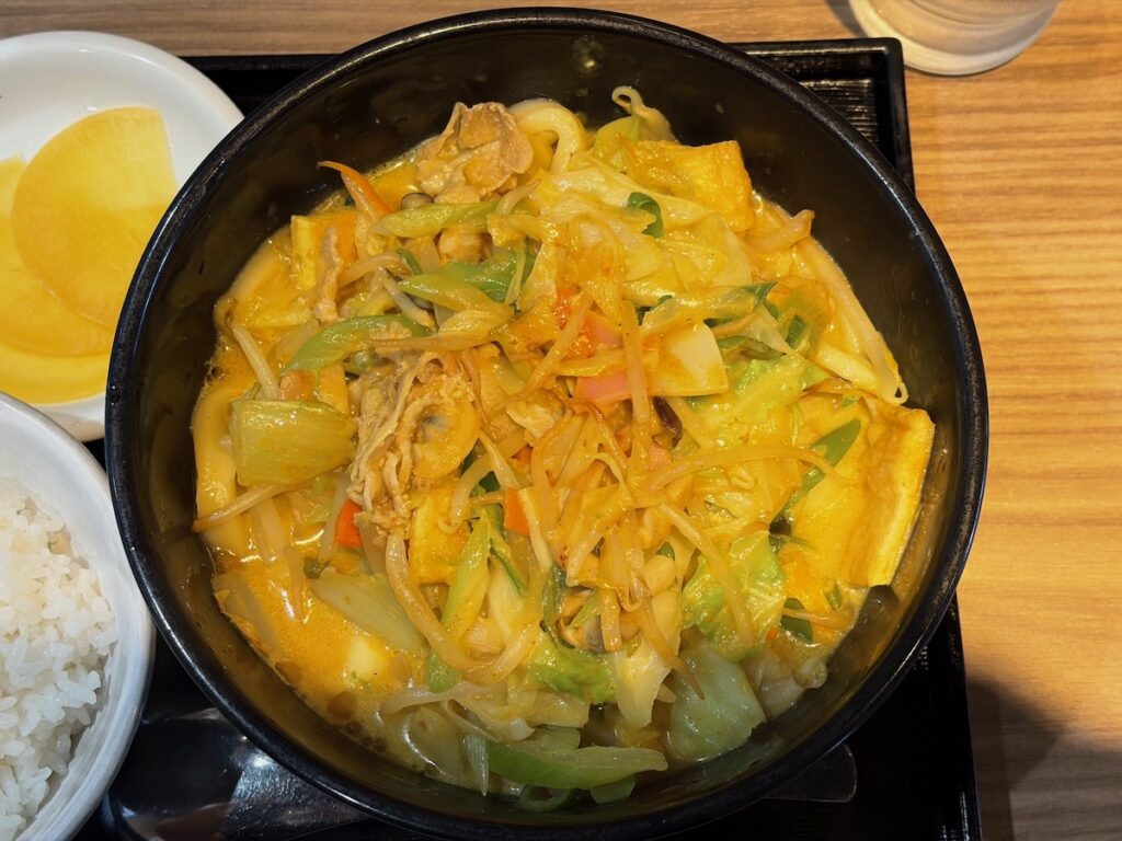 カレーうどん千吉篠崎駅前店の野菜たっぷりちゃんぽんカレーうどん