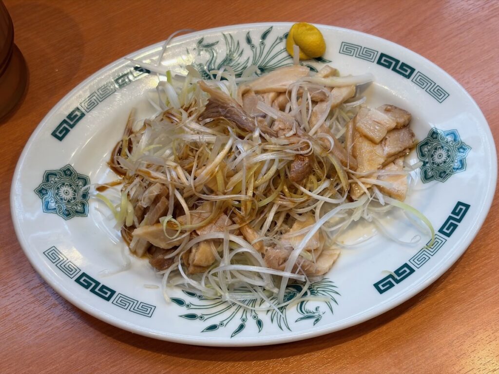 日高屋船堀南口店のおつまみネギチャーシュー