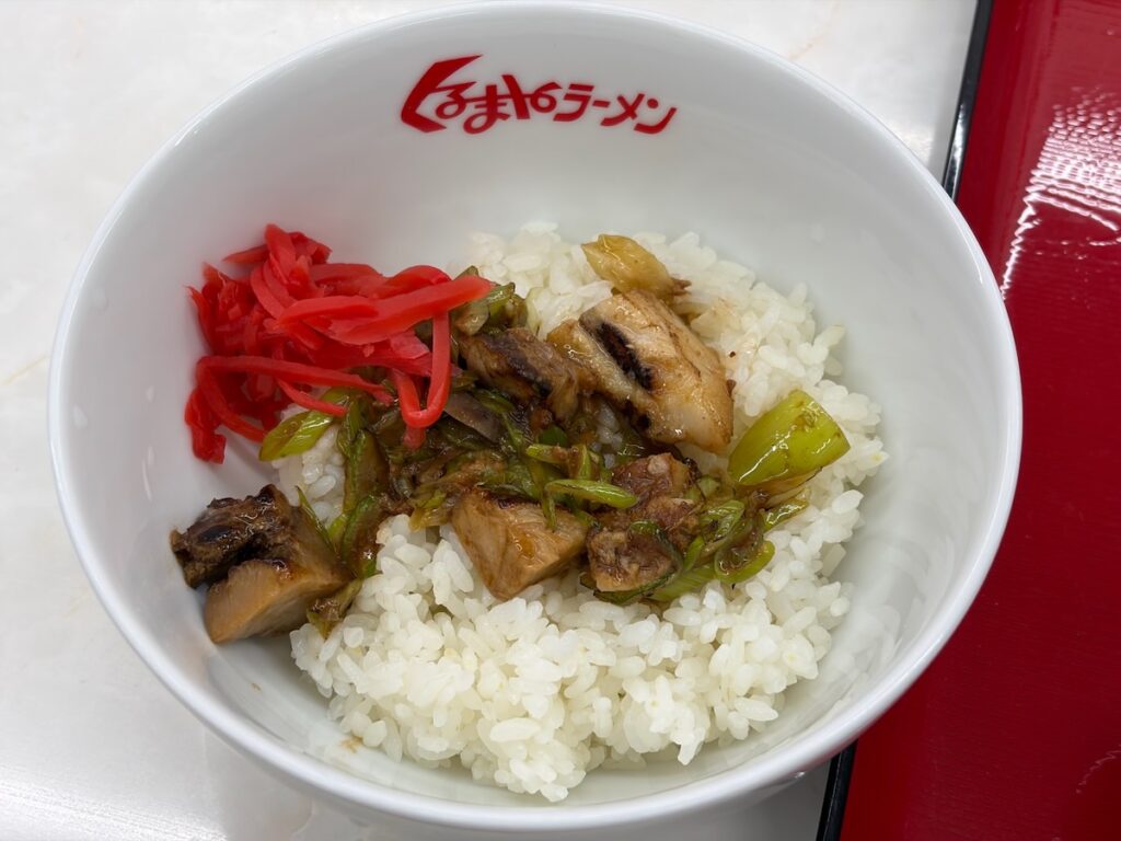くるまやラーメン宇喜田店のねぎチャーシュー丼